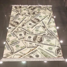 Еще коричневый крем Забавный Американский Dolar деньги 3d узор принт, микроволокно Нескользящие сзади моющиеся декоративные Kilim области ковры