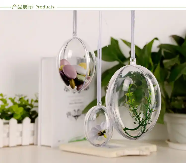 クリスマスハングクリスマスボール装飾クリスマスボール卵形のps材料透明プラスチックボール開閉 Pendant Drop Ornaments Aliexpress