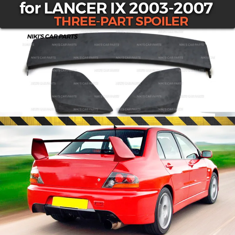 Трехкомпонентный спойлер для Mitsubishi Lancer IX 2003 2007 АБС пластик динамическое литье