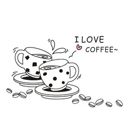 Я люблю кофе на стены Съемный Симпатичные чашки кофе стикер Кухня Ресторан виниловые Стикеры 50*70