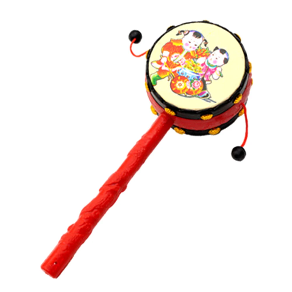 Kids Pellet Drum Rattle Hammer Rattle Educational Learning Musical Instrument Percussion Baby