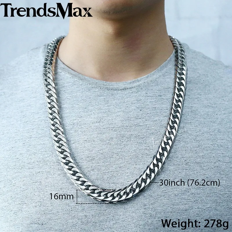 Цепочка Trendsmax KHSM04 Мужская выложенная кубинской цепью в стиле хип хоп браслет из