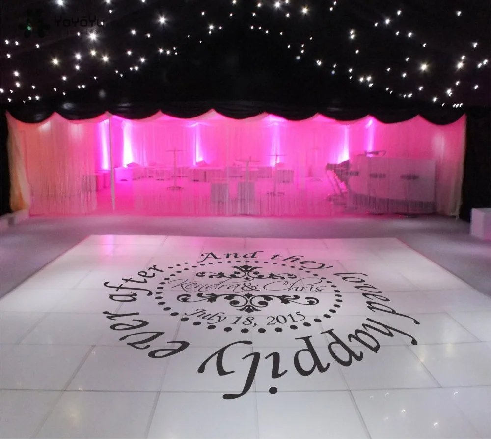 

Wedding Dance Floor Decal Vinyl Sticker Custom Name And Date Suit For Wall Window Door Floor Art DIY Removabe Decoratiom WW-417