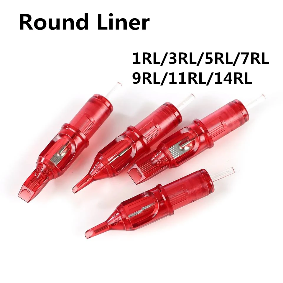 

10pcs Dragon Fire Tattoo Cartridge Needles Round Liner Disposable Semi-Permanent Eyebrow Makeup Needles 1RL/3RL/5RL/7RL/9RL/11RL