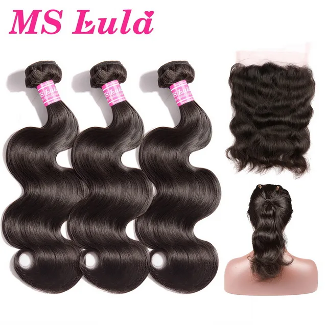 Cheap Ms Lula Hair Brazilian Body Wave Hair Weave with 360 Lace Frontal 3 Bundles with Closure 100% Natural Black Remy Hair Extensions Cheap Ms Lula Hair Brazilian Body Wave Hair Weave with 360 Lace Frontal 3 Bundles with Closure 100% Natural Black Remy Hair Extensions