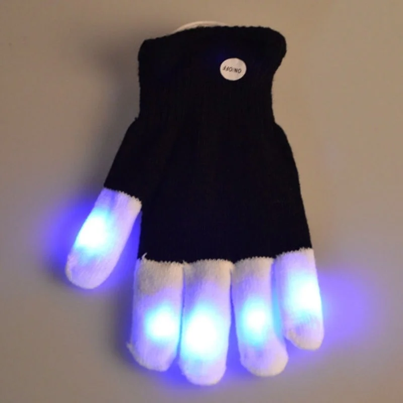 

1PCS LED Rave Flashing Gloves Glow 7 Mode Light Up Finger Tip Lighting Glove