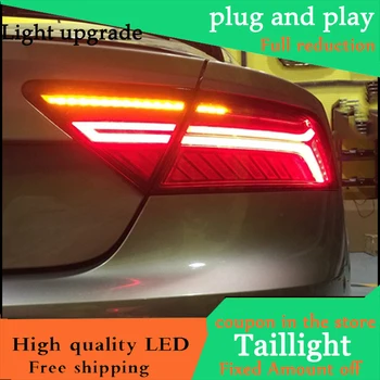 

Car Styling For Audi A7 Tail Light Assembly 2011-2018 LED Tail Lights Rear Lamp moving turn signal light Taillight Accessories