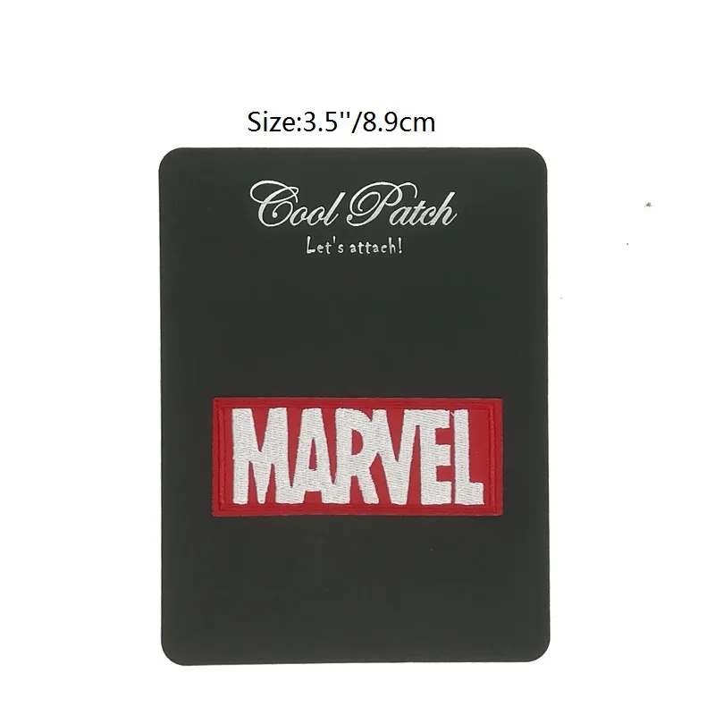 

3.5" Marvel LOGO Comic Embroidered Patch Avengers TV Series Movie Embroidered Iron On Patches for clothing red & white