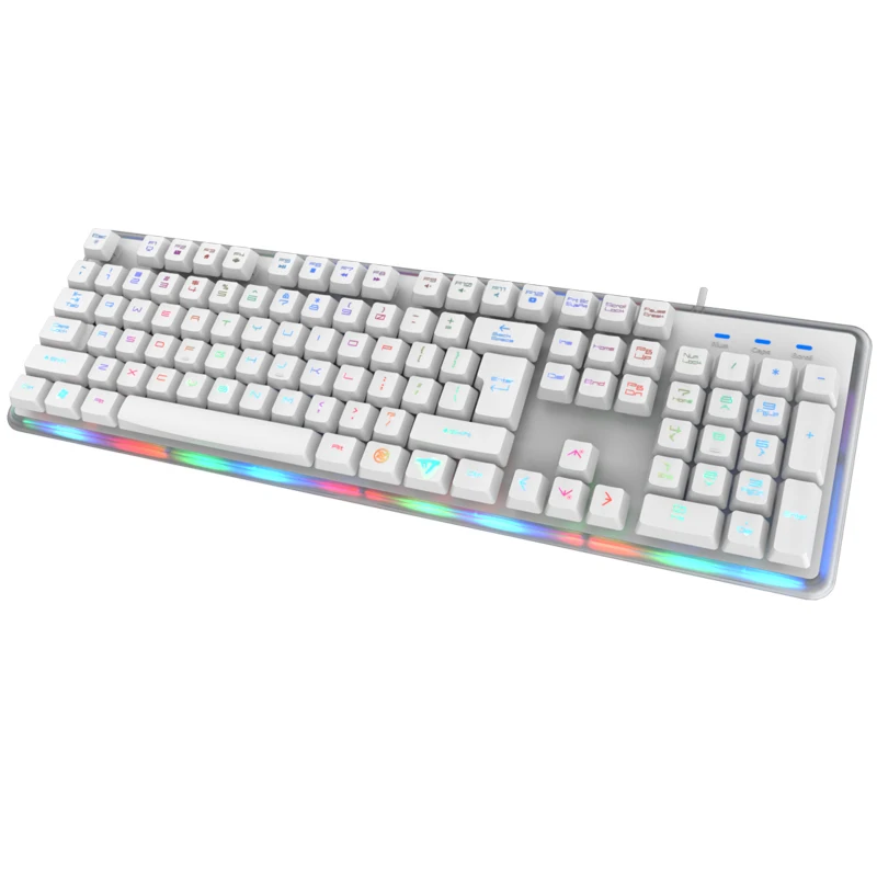 

104 Keys USB Wired Gaming Keyboard 7colors Ajustable Backlight LED Effect Keyboard With Mechanical Keyboard Feeling For Computer