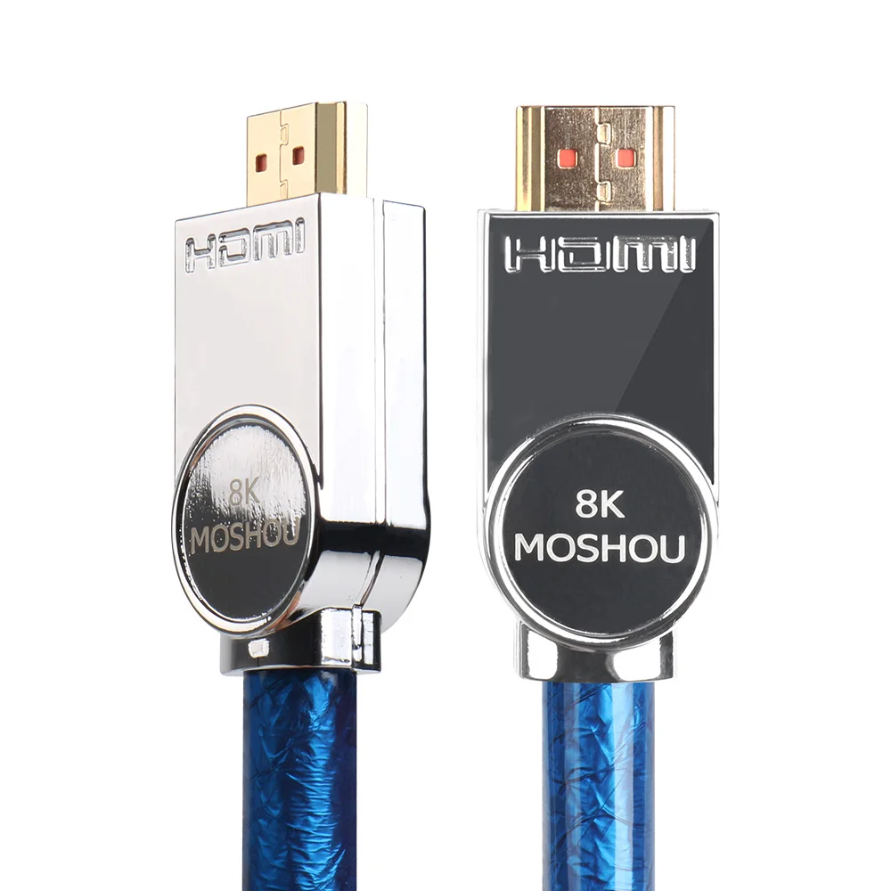 Кабель для HDMI 2,1 Ultra-HD(UHD) 8K MOSHOU 48Gbs с аудио и Ethernet HDMI шнур каво HDMI USB для переключателя 4K - Цвет: Blue