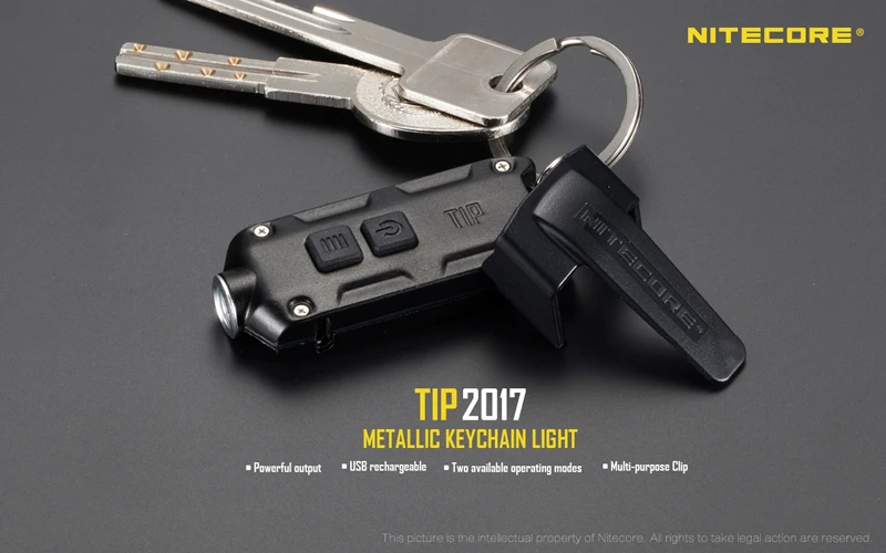 Горячая Nitecore TIP металлический USB Перезаряжаемый брелок Светильник встроенный литий-ионный аккумулятор