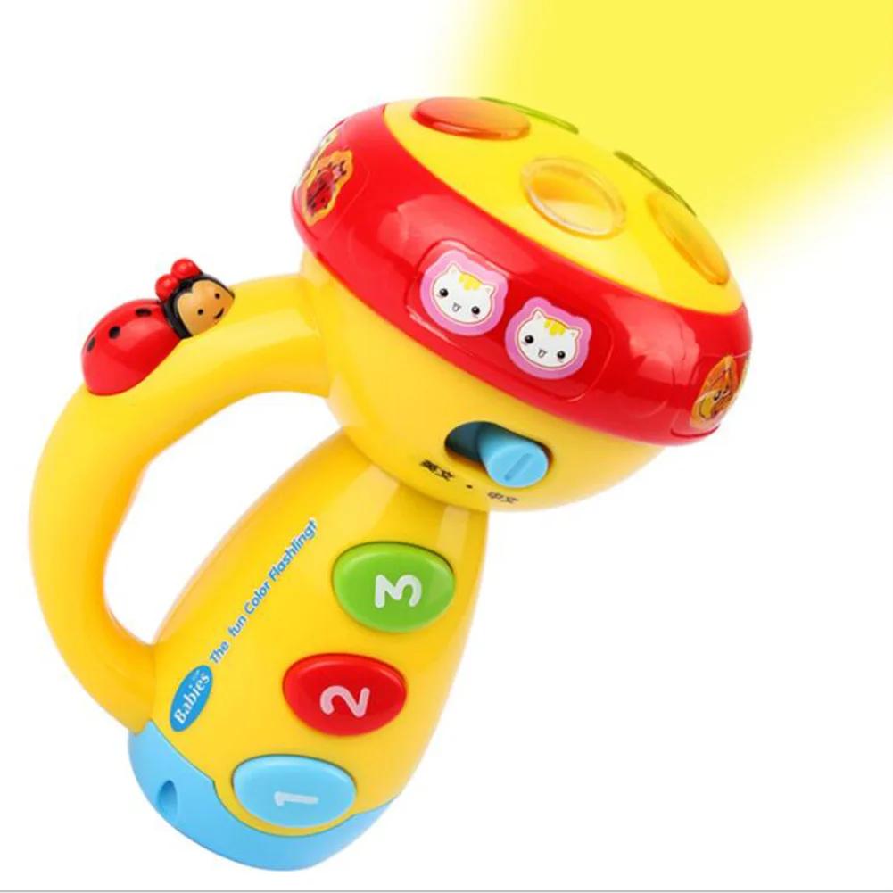 Baby Child Sleeping Story Projector Spin Learn Color Flashlight