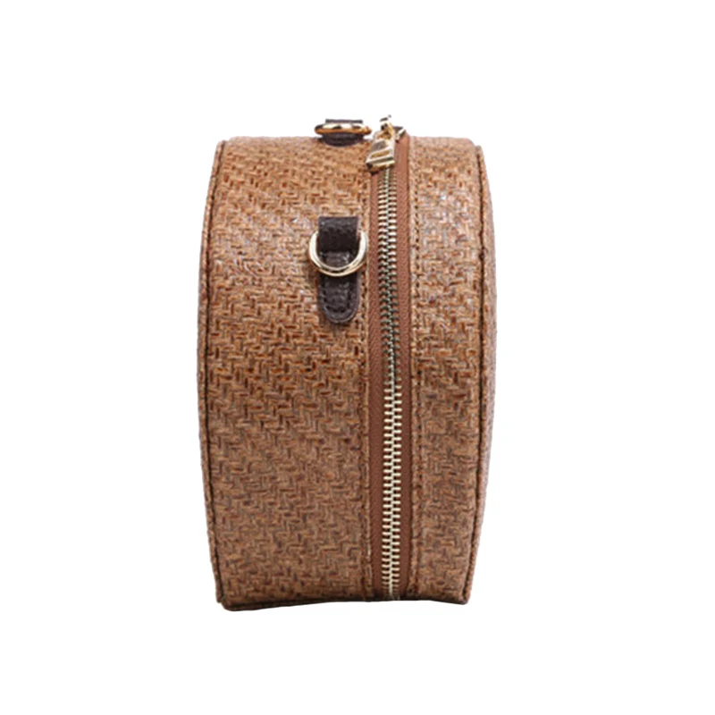 Vintage Women Handbag INS Popular Female Circle Weave Straw Bags Summer Beach Lady Messenger Bag Mini Travel Crossbody SS3151 (2)