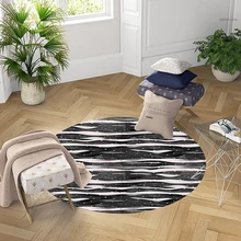 Черные, розовые, белые, волнистые полосы, 3d Рисунок, Нескользящие, круглые ковры, ковер для гостиной, ванной комнаты
