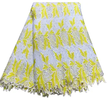 

New Arrival very soft African Cord Lace Guipure Lace Fabric high quality 5 yards per piece H1117