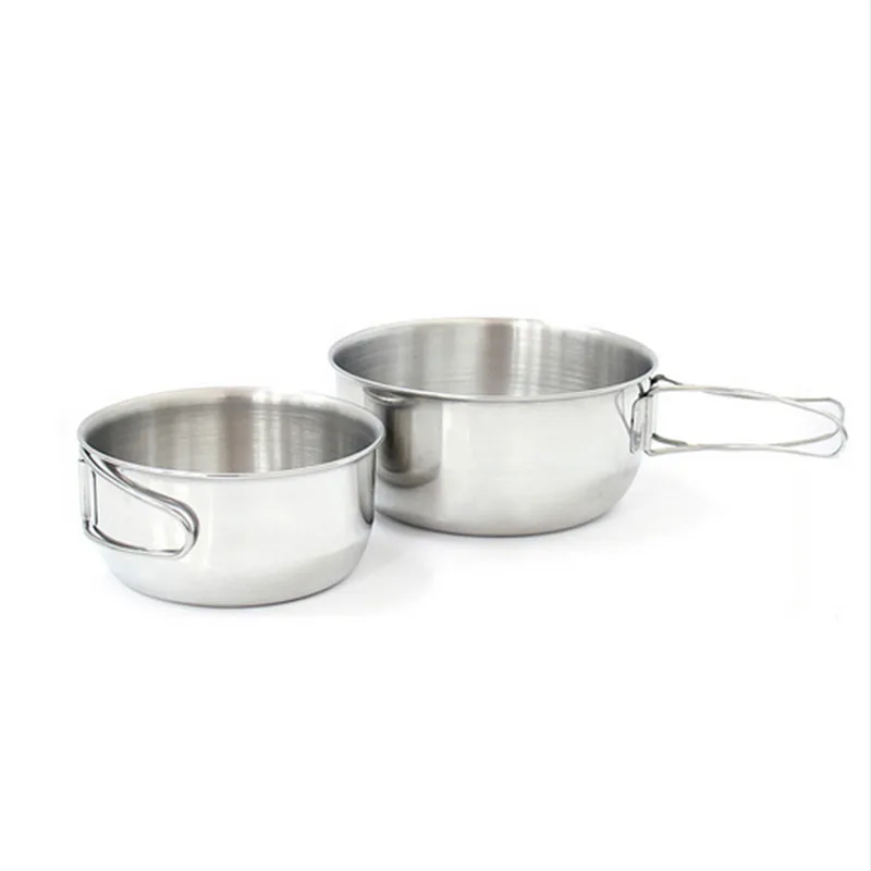 Портативная посуда из нержавеющей стали для кемпинга набор посуды пикника