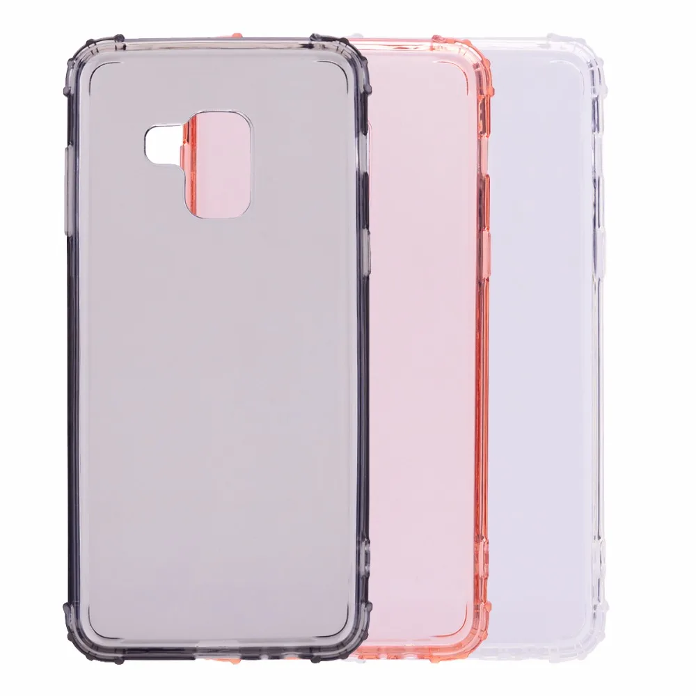 Slim Thin Back Case Soft TPU Hard PC Acrylic Transparent Clear Cover For Samsung A8 2018 |