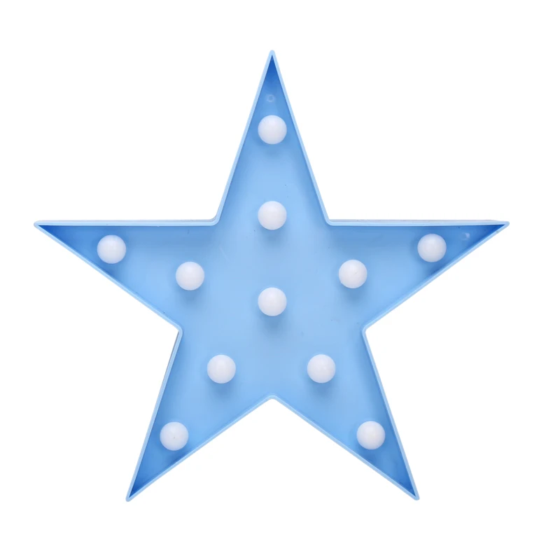 СВЕТОДИОДНЫЙ Светильник-ночник с изображением единорога, звезды, фламинго, ананаса, снежинок, короны, кокосовой пальмы, вечерние украшения для дома, 3D настольная лампа - Испускаемый цвет: star blue
