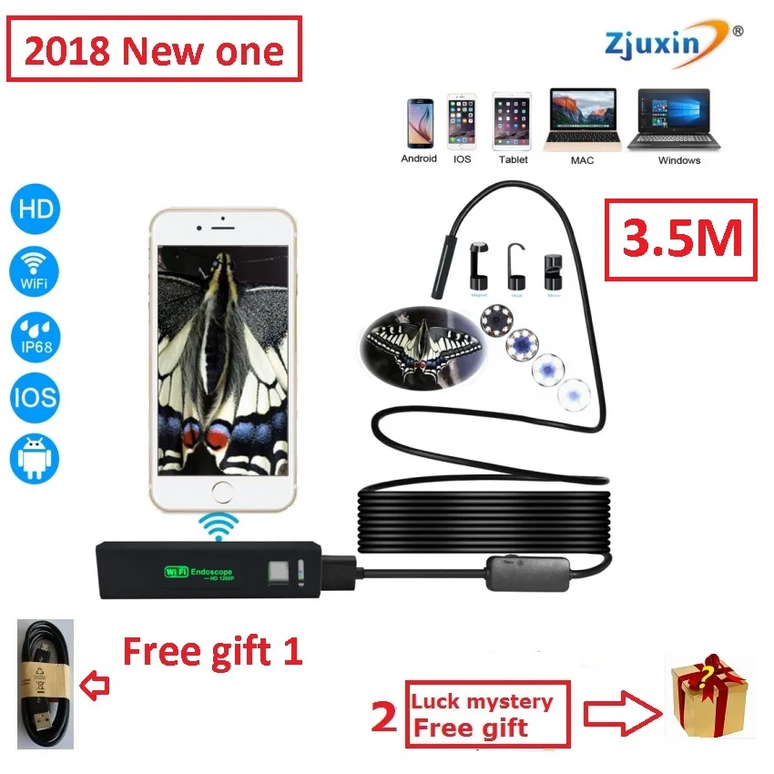 

3.5M WIFI Endoscope New Camera 8mm HD Lens USB Iphone Android endoscope Tablet Wireless Endoscope wifi softwire