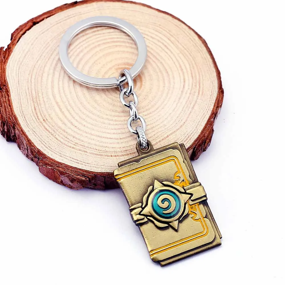 Conjunto completo Hearthstone aleación Logo Llaveros Heros de Warcraft tarjeta paquete coche llavero Chaveiro Llaveros juego llavero regalos