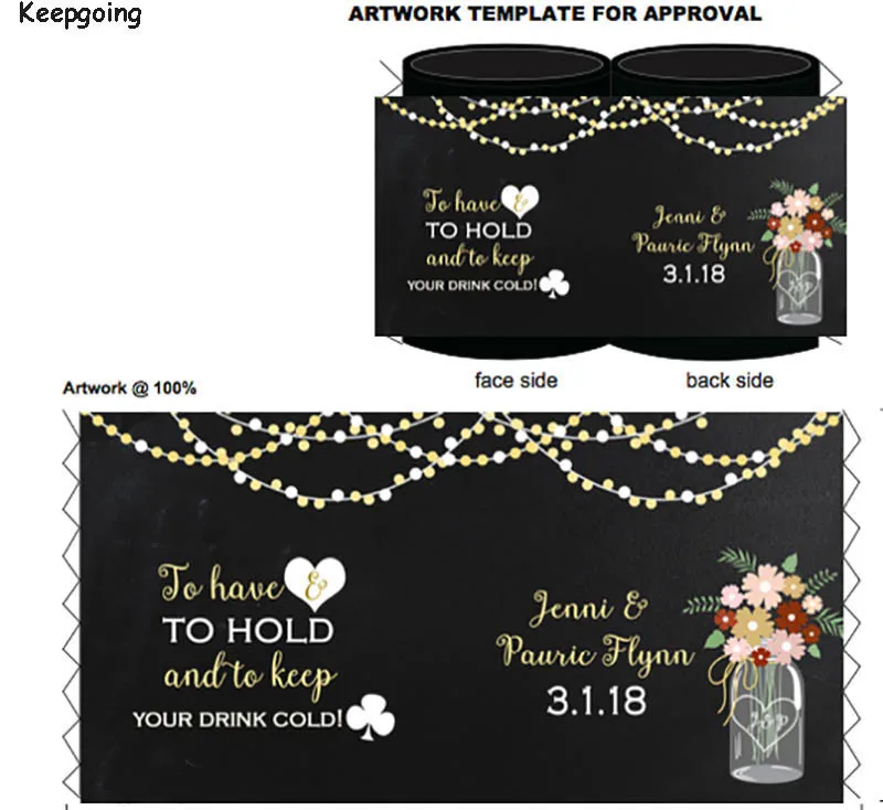 

100pcs/lot, Customized Wedding Gifts Neoprene Stubby Holder Beer Cooler Bag Custom Logo Ice Pack Bottle Sleeve Cover Waterproof