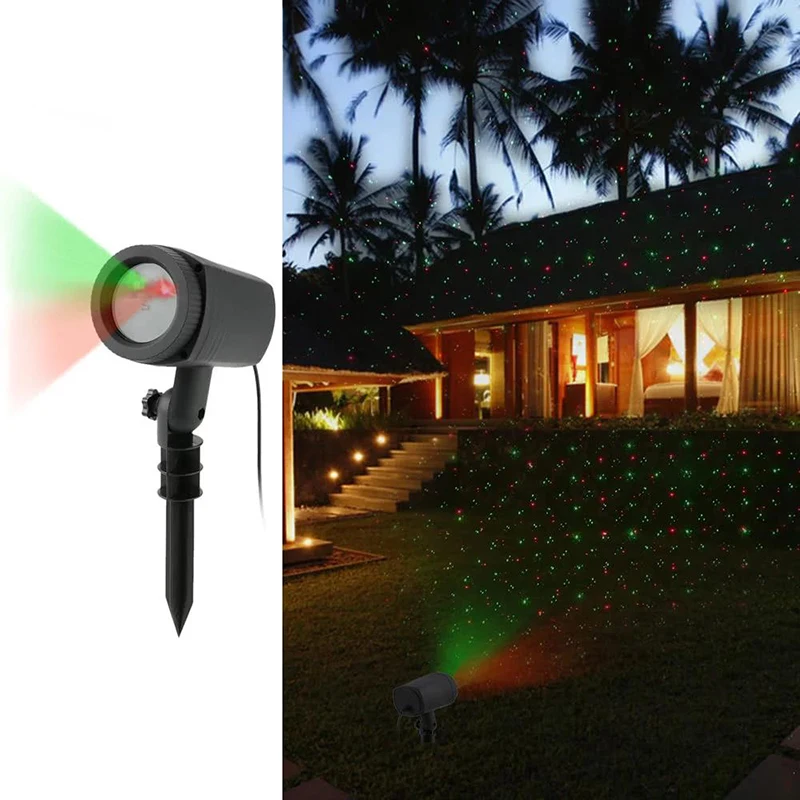 Открытый красный зеленый Full Sky Star Рождество лазерный проектор лампы зеленый светодиодный красный свет этапа Открытый Пейзаж садовый