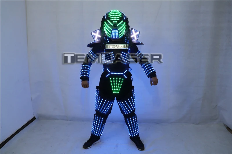 Светодиодный костюм светодиодный Костюмы светильник костюмы светодиодные костюмы роботов световой trajes de светодиодный