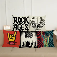 XUNYU Crazy Favorite Rock Music, льняная декоративная наволочка, наволочка для дивана, Наволочка на талию, 45 см x 45 см, XL038
