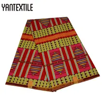 YANTEXTILE Новое поступление Kente настоящая ткань Настоящие Восковые Принты Ткань 6 ярдов полиэстер гхановый воск печать Kente Ткань