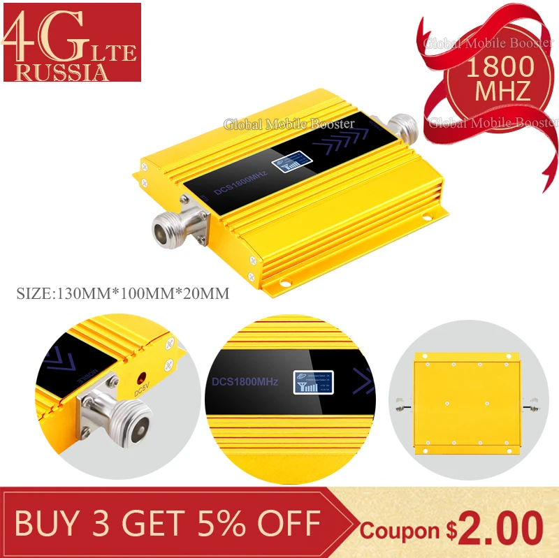  gsm repeater 1800 2g 4G Cellular Amplifier LTE DCS 1800mhz 4G Moblie Signal Booster 68dB Gain 4G Ne