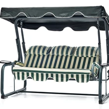 Качели с откидывающейся длинной спинкой и подставкой для ног для трех человек(200 см