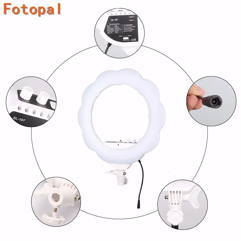 Fotopal 19 &quotприглушаемая светодиодная камера 384 шт. кольцевой свет для фотостудии