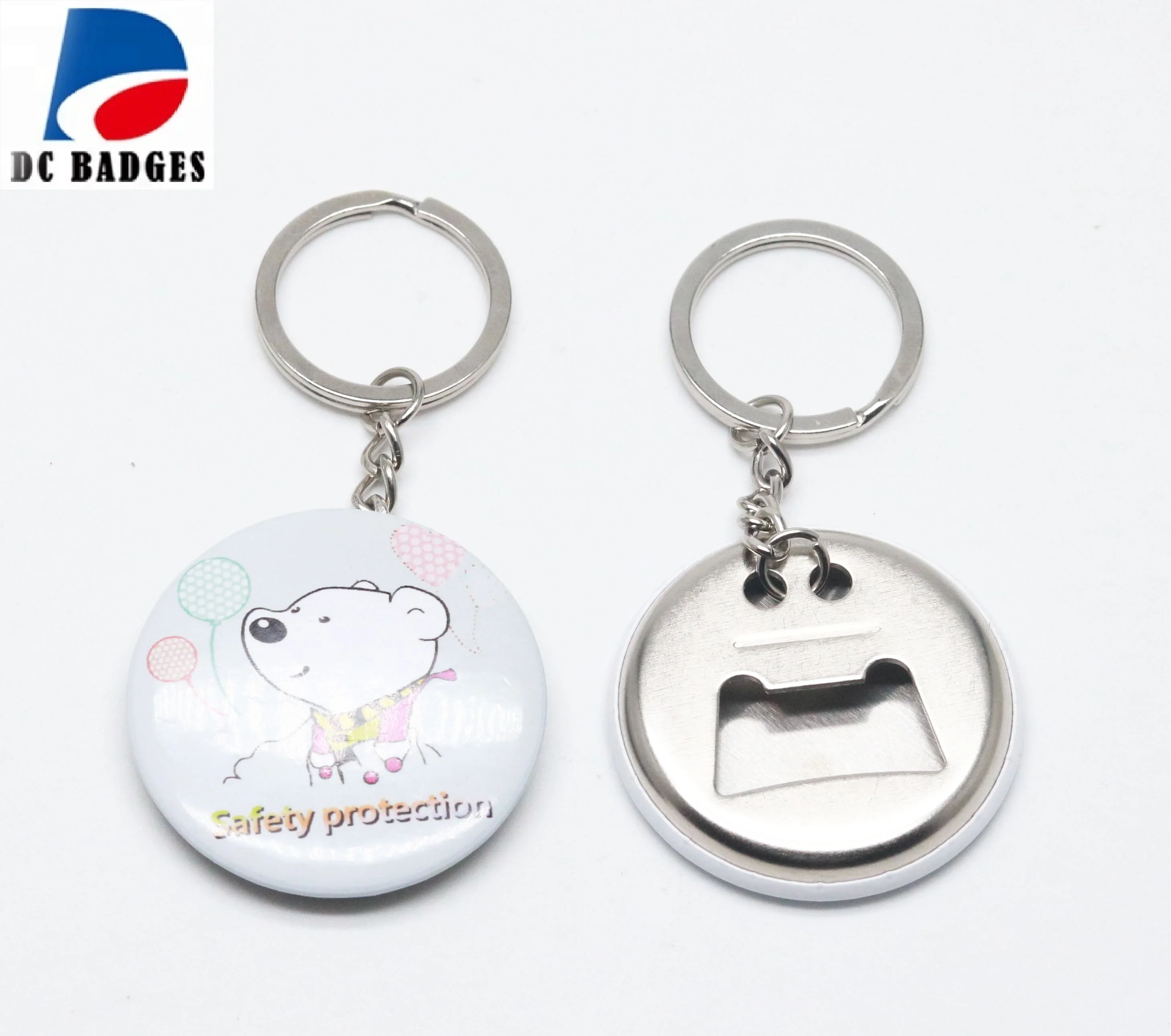 

New 44mm blank Metal Bottle opener keychain button materials