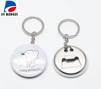

New 44mm blank Metal Bottle opener keychain button materials