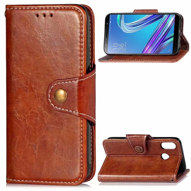 

Luxury Album Wallet Flip Cover Retro Leather Cases For Asus ZenFone Max M1 ZB555KL 5.5" Antiknock Protection Case