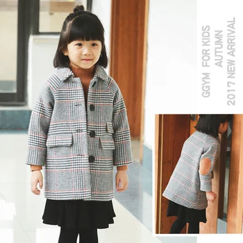 

Kids Girls Coats Jackets Clothing Baby Girl Clothes Fashion Plaid Warm Outerwear Children Windproof Teenager 5T Autumn Overcoat
