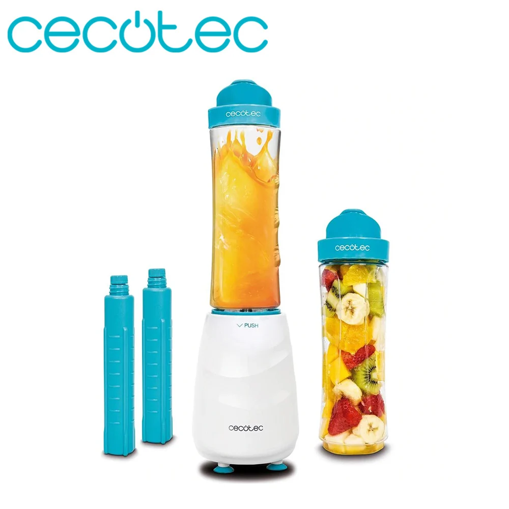 

Cecotec Smoothies Power Mixer Titanium One Portable Tumbler Mixer Allow Chop Ice and Dishwasher Safe has 2 Refrigerator Pipes