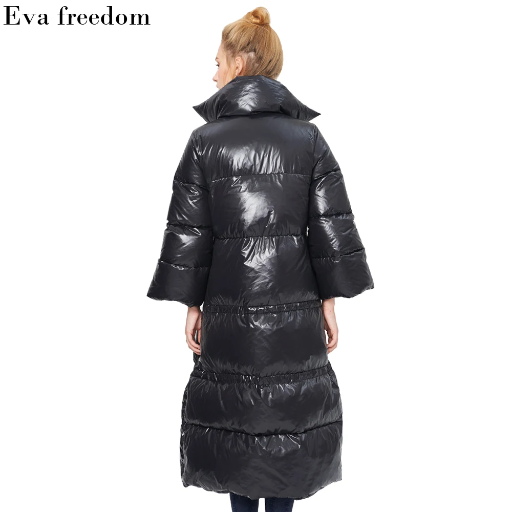 Европа и Соединенные Штаты, новая мода, Женское пальто с рукавами-трубы, куртка, длинный костюм, воротник, Дамский пуховик, Eva freedom