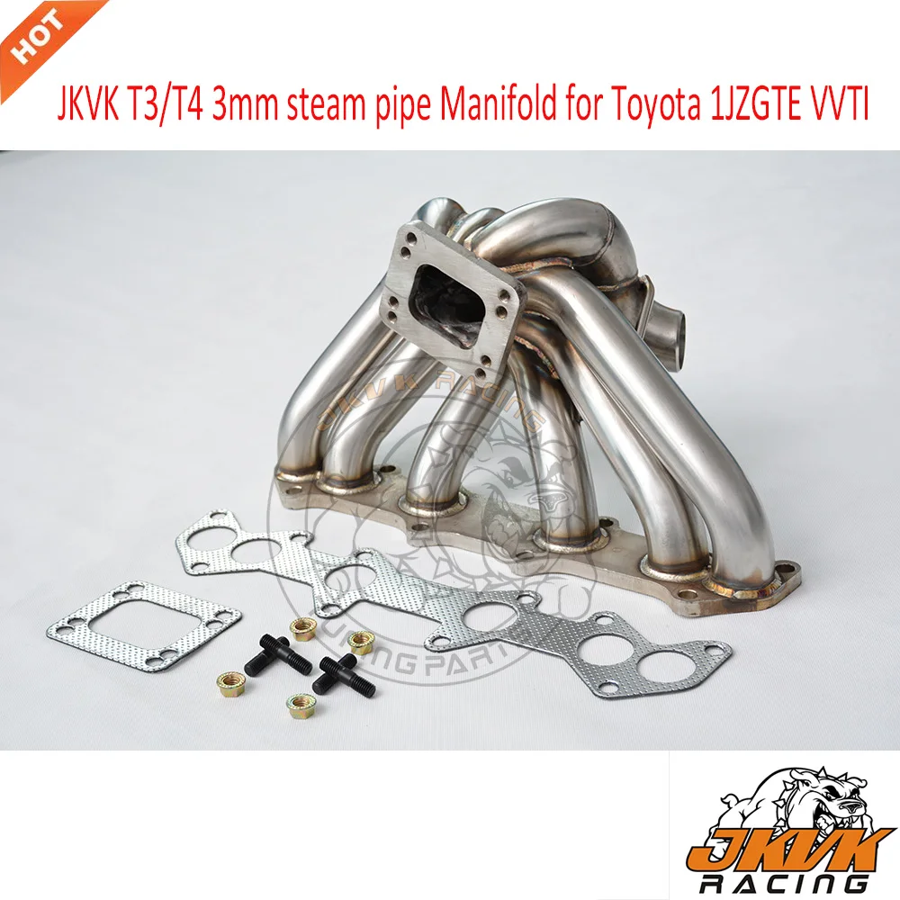 

JKVK RACEING 3mm Steam Pipe T3/T4 Turbo Manifold for Toy ot 1JZGTE 1JZ VVTi