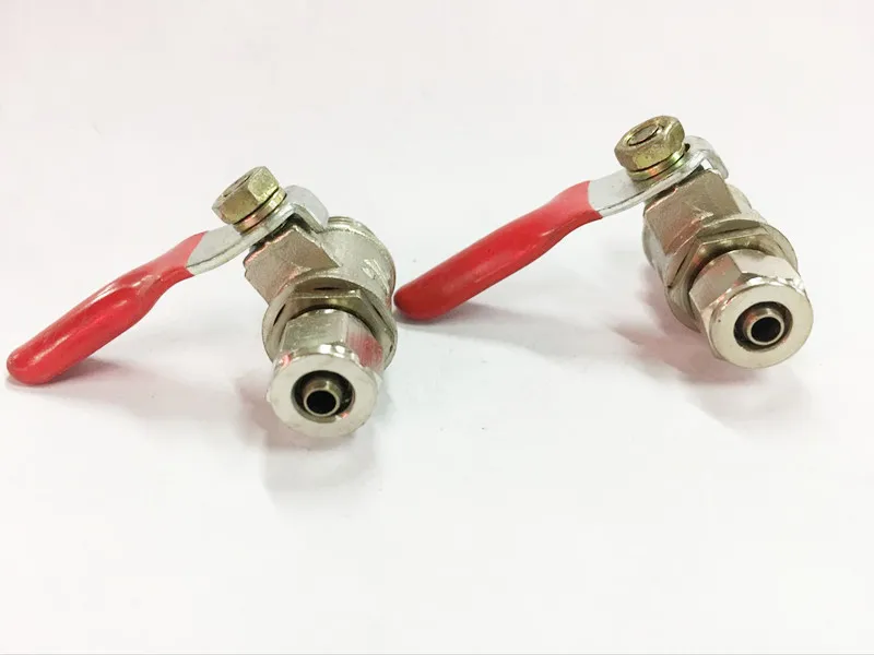 6 мм НД, прямая труба 1/" BSPT 12,7 мм OD наружная резьба металлический шаровой клапан соединяется с пневматическим 6x4 мм PU шланг