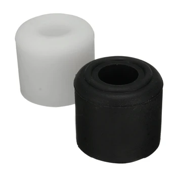 

MTGATHER 1Pcs Black White Rubber Door Stop Stopper Cylinder Jam Wedge Floor Holder 28mm
