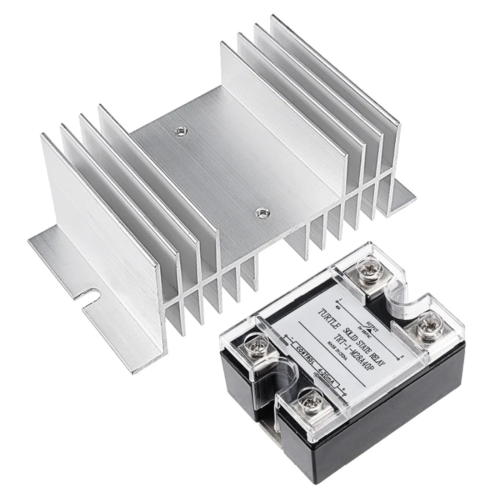 

UXCELL 1PCS Solid State Relay Heat Sink 4-20mA Input DC 24-280V 40A Output Single Phase Solid State Relay Module Power Supplies