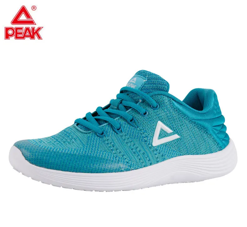 PEAK Running Shoes Light Weight Sneakers Women's Sports Shoes Breathable Stretch Yarns Fitness Sneaker Soft Sole EW7148H - Цвет: Blue