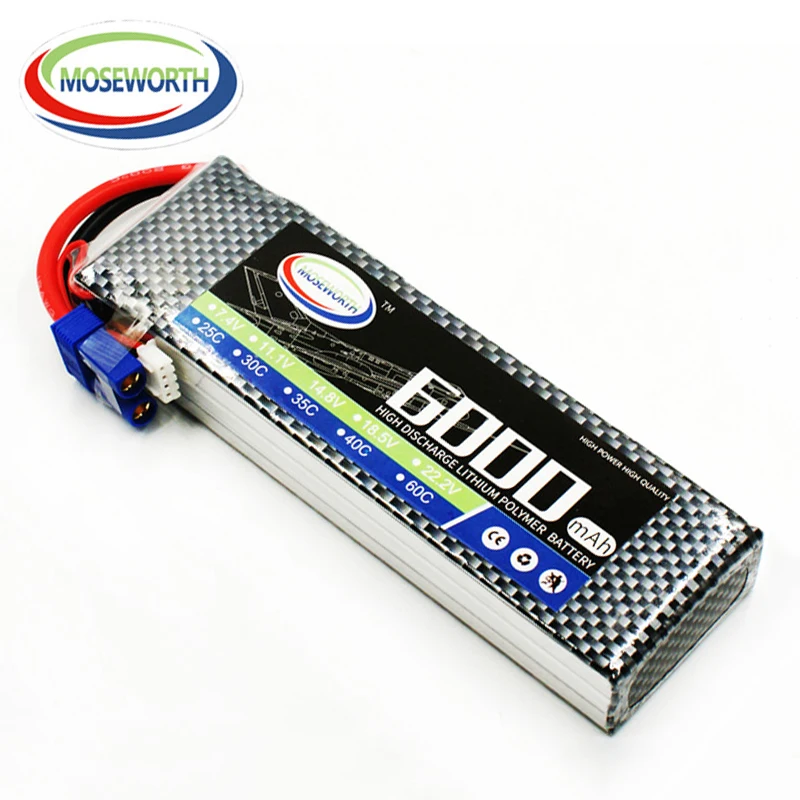 

MOSEWORTH 3S RC Lipo Battery 11.1v 40C 6000mAh For RC Aircraft Drones Quadcopter Car Boat Airplane Helicopter AKKU 3S Li-polymer