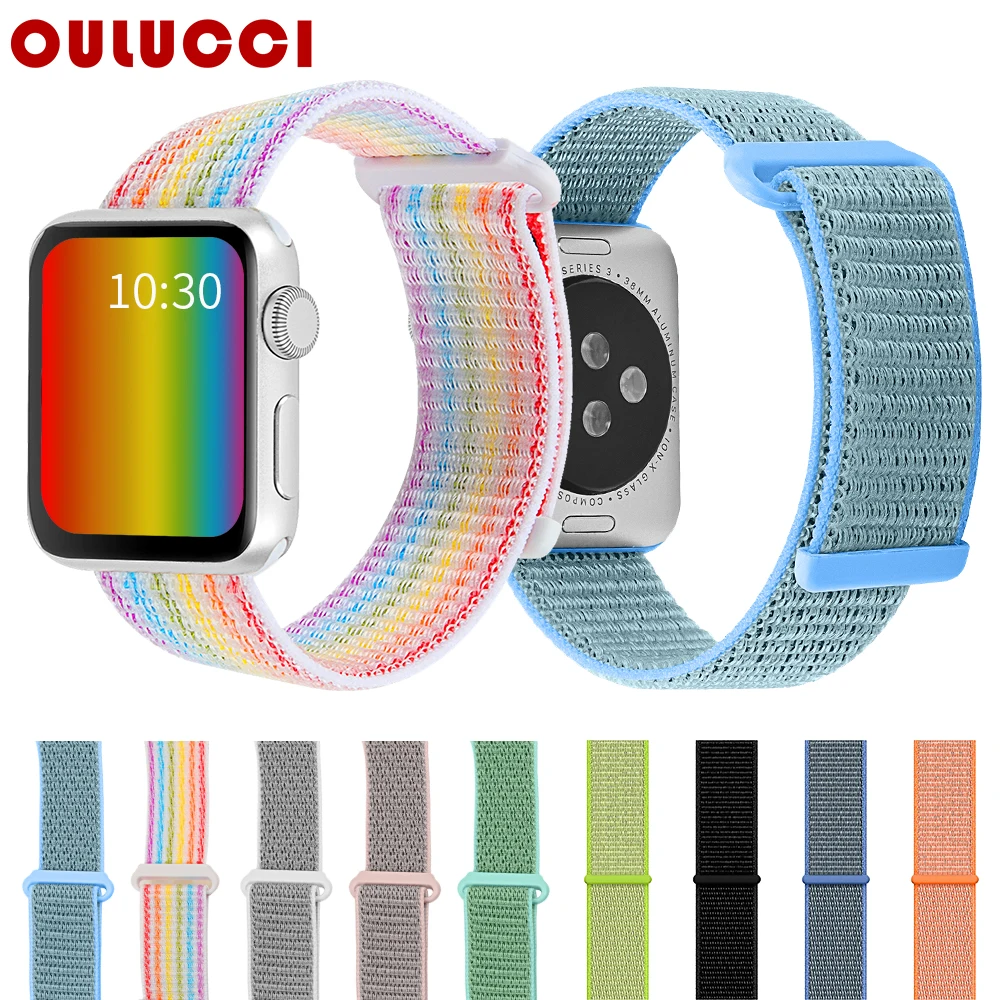 OULUCCI тканый нейлоновый ремешок для apple watch 38 мм/40 мм 42 мм/44 тканевый браслет iwatch 3/2/1 |