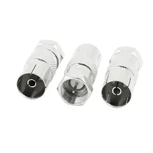 Uxcell 3 шт. PAL Женский на F мужской TV rf Телевизионные антенны catv FM коаксиальный разъем адаптера