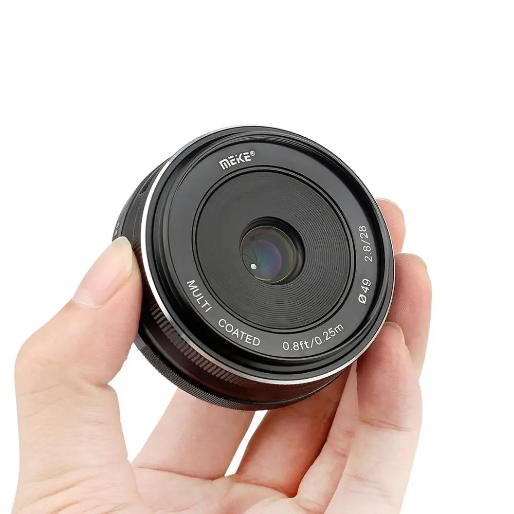 Meike 28mm f2.8 fixed manual focus lens for Canon