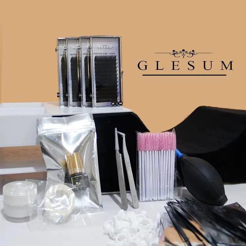 

GLESUM Preofessional Lash Extension Kit 1Set 12different Ingredients make-up Tools for grafting Eyelashes Makeup container