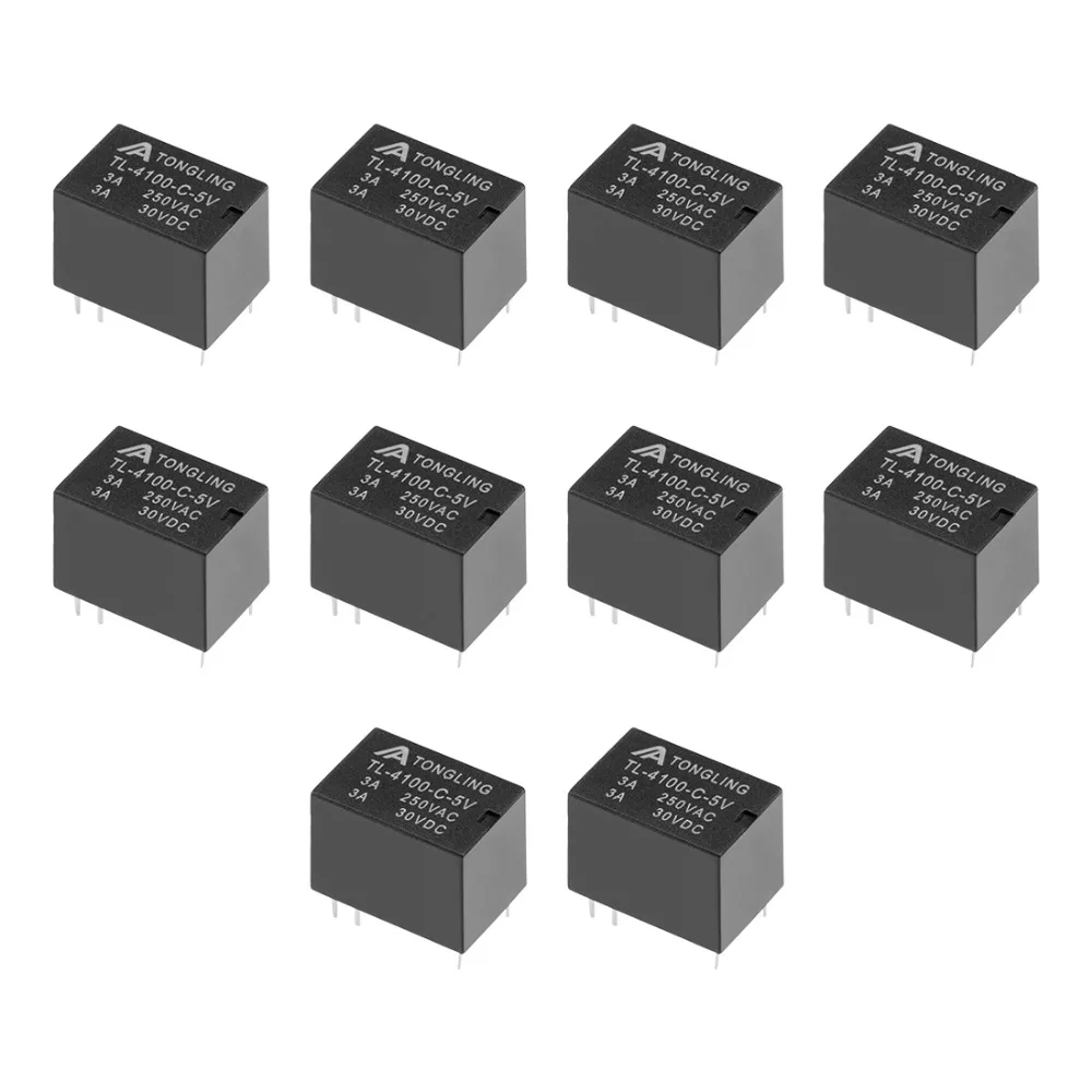 UXCELL 10 шт реле TL 4100 C 5V DC Катушка DPST 6 Pin PCB электромагнитное питания для электронного