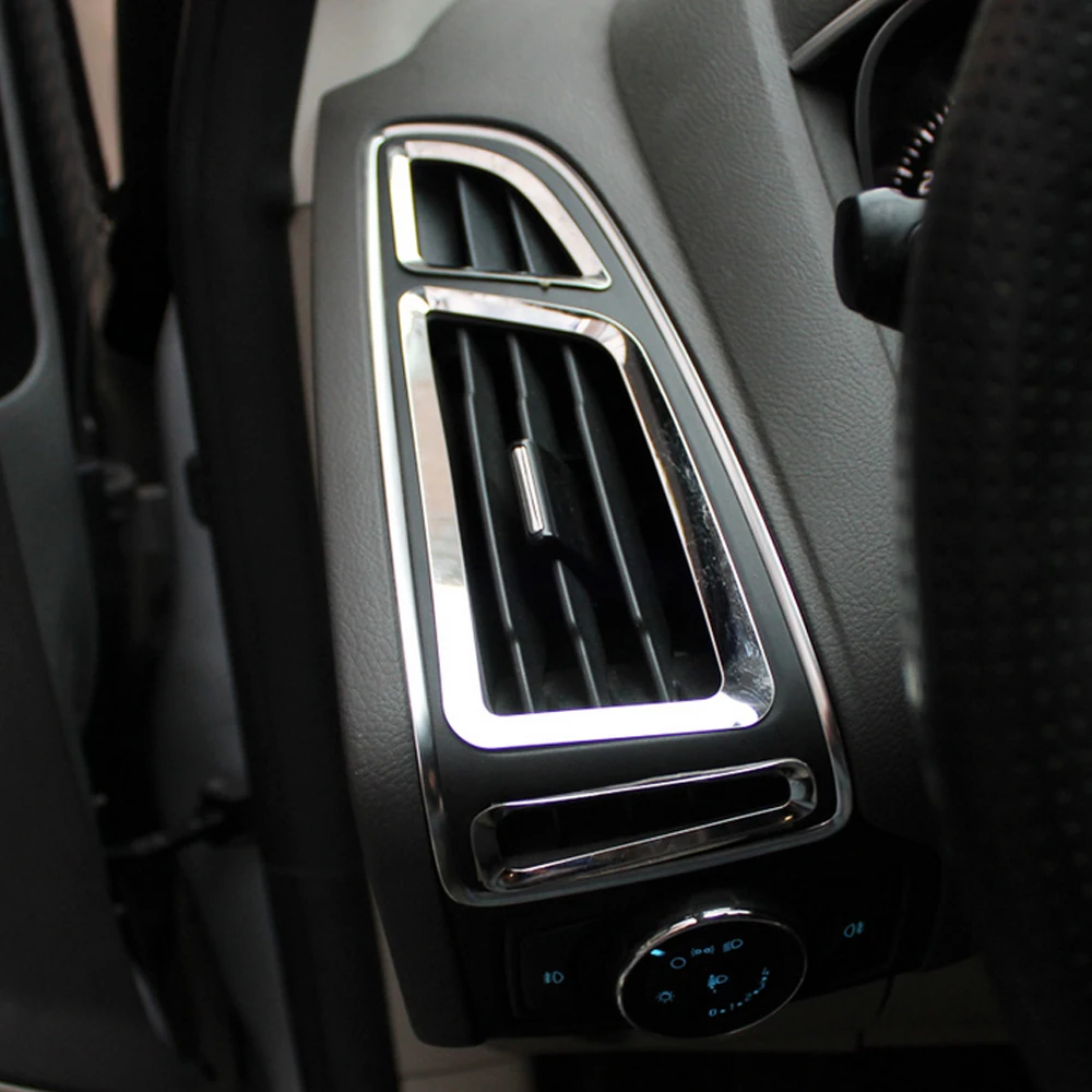6 шт./компл. ABS Хромированная Накладка аксессуары на выходе украшение кольцо интерьерные рамы для Ford Focus 3 MK3 фокус 4 MK4 2012